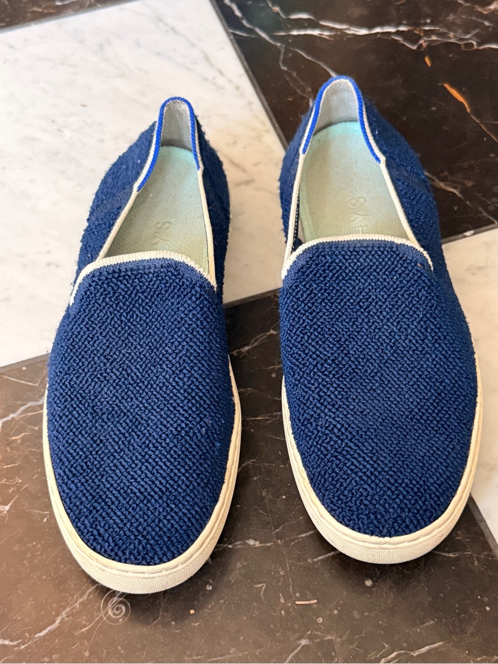 Rothy's Navy Textured Slip-On Sneakers